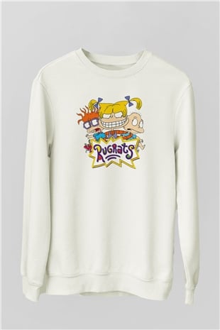 Rugrats Beyaz Unisex Sweatshirt