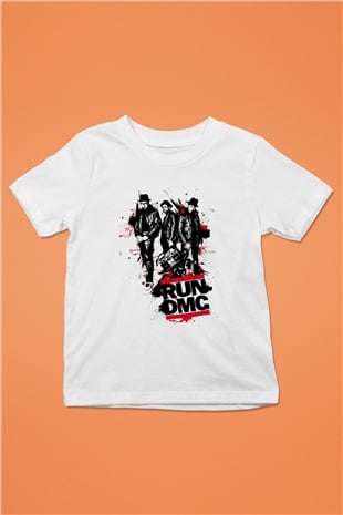 Run DMC Baskılı Beyaz Unisex Çocuk Tişört