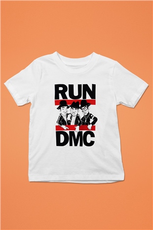 Run DMC Baskılı Beyaz Unisex Çocuk Tişört