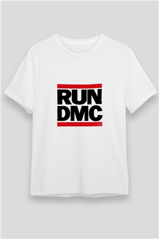 Run DMC Baskılı Unisex Beyaz Tişört