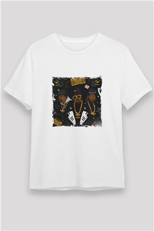 Run DMC Baskılı Unisex Beyaz Tişört