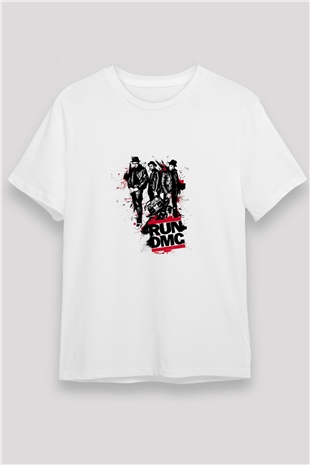 Run DMC Baskılı Unisex Beyaz Tişört