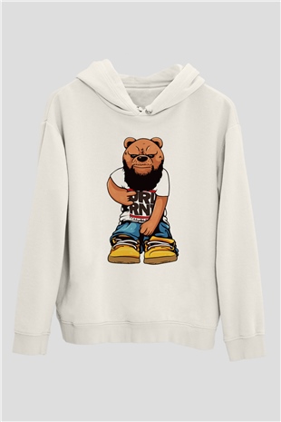 Run DMC Beyaz Unisex Kapşonlu Sweatshirt
