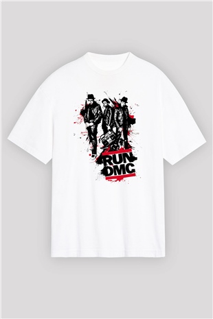 Run DMC Beyaz Unisex Oversize Tişört T-Shirt