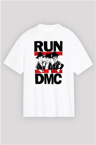 Run DMC Beyaz Unisex Oversize Tişört T-Shirt