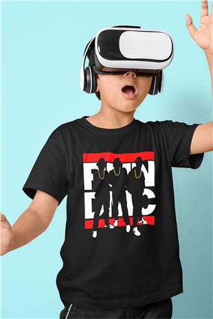 Run DMC Siyah Unisex Çocuk Tişört
