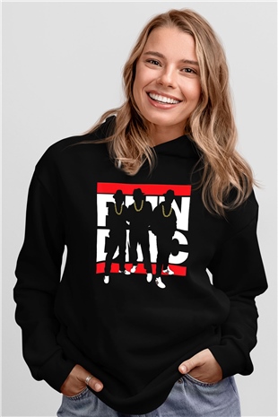 Run DMC Siyah Unisex Kapüşonlu Sweatshirt