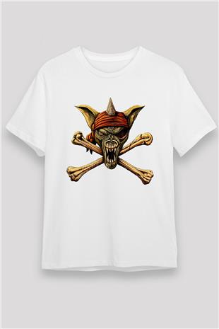 Running Wild Baskılı Unisex Beyaz Tişört - Tshirt