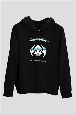 Running Wild Baskılı Unisex Siyah Kapüşonlu Sweatshirt