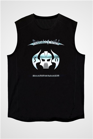 Running Wild Baskılı Unisex Siyah Kolsuz Tişört - Tshirt