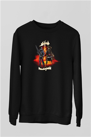 Running Wild Baskılı Unisex Siyah Sweatshirt
