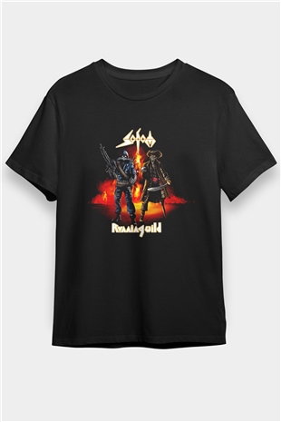 Running Wild Baskılı Unisex Siyah Tişört - Tshirt