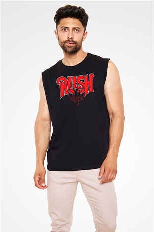 Rush Siyah Unisex Kolsuz Tişört
