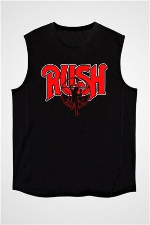Rush Siyah Unisex Kolsuz Tişört