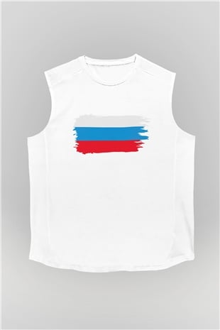 Rusya Beyaz Unisex Kolsuz Tişört