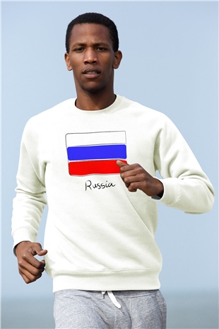 Rusya Beyaz Unisex Sweatshirt