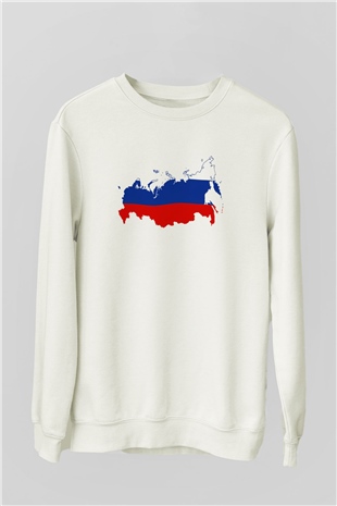 Rusya Beyaz Unisex Sweatshirt