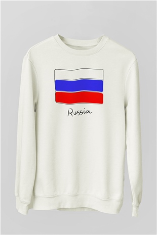 Rusya Beyaz Unisex Sweatshirt
