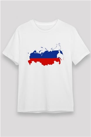 Rusya Beyaz Unisex Tişört T-Shirt - TişörtFabrikası
