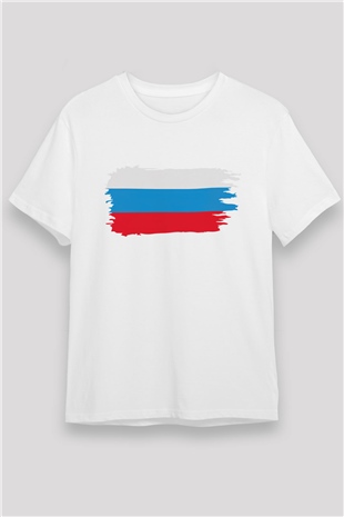 Rusya Beyaz Unisex Tişört T-Shirt - TişörtFabrikası