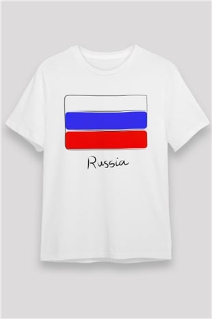 Rusya Beyaz Unisex Tişört T-Shirt - TişörtFabrikası