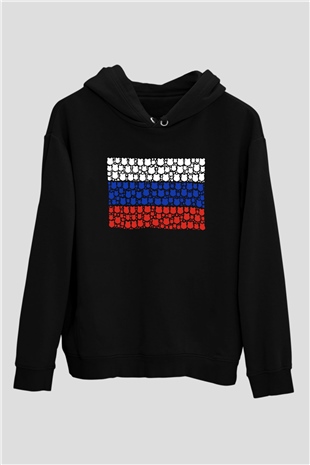 Rusya Siyah Unisex Hoodie