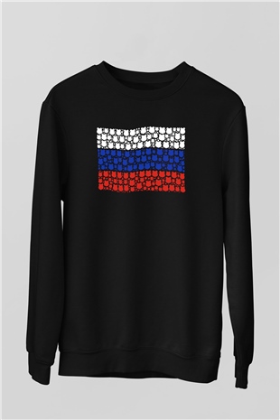 Rusya Siyah Unisex Sweatshirt