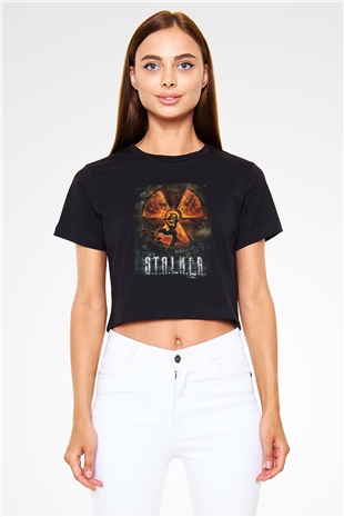 S.T.A.L.K.E.R. Siyah  Crop Top Tişört
