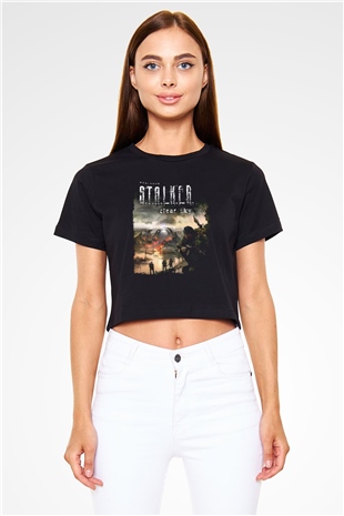 S.T.A.L.K.E.R. Siyah  Crop Top Tişört