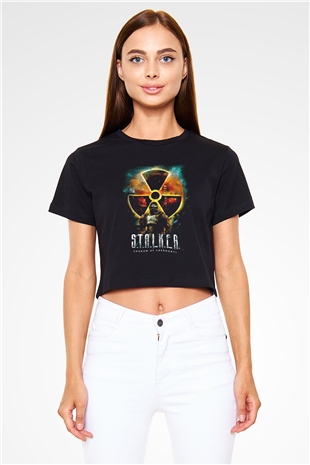 S.T.A.L.K.E.R. Siyah  Crop Top Tişört
