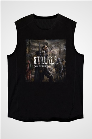 S.T.A.L.K.E.R. Siyah Unisex Kolsuz Tişört