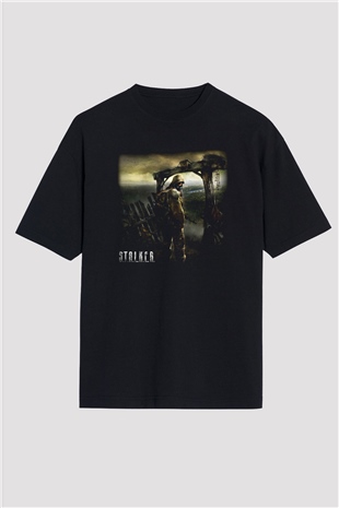 S.T.A.L.K.E.R. Siyah Unisex Oversize Tişört T-Shirt