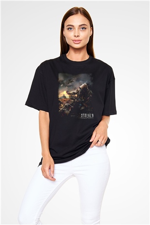 S.T.A.L.K.E.R. Siyah Unisex Oversize Tişört T-Shirt