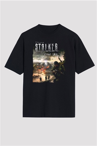 S.T.A.L.K.E.R. Siyah Oversize Tişört Oversize T-shirt