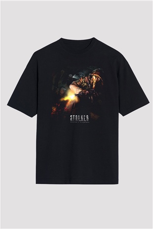 S.T.A.L.K.E.R. Siyah Oversize Tişört Oversize T-shirt