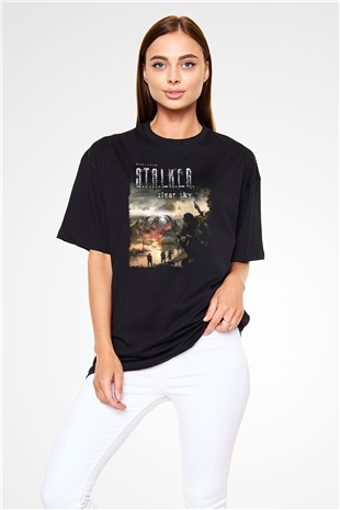 S.T.A.L.K.E.R. Siyah Oversize Tişört Oversize T-shirt
