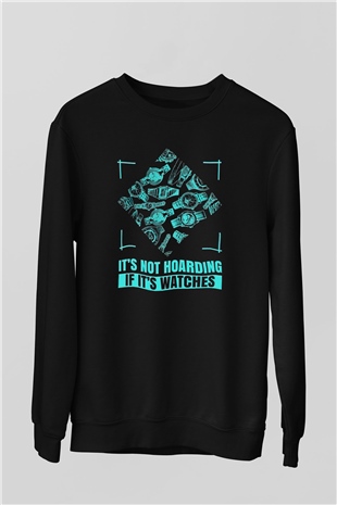 Saatçi Siyah Unisex Sweatshirt