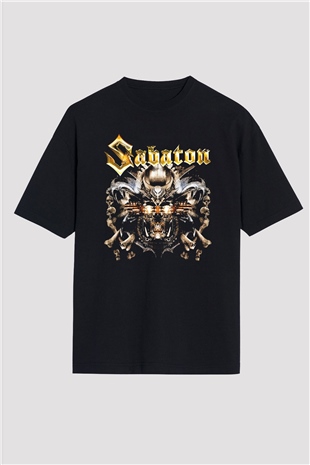 Sabaton Siyah Unisex Oversize Tişört T-Shirt