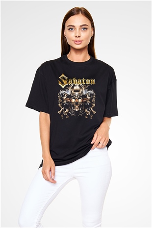 Sabaton Siyah Unisex Oversize Tişört T-Shirt