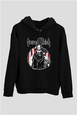 Sacred Reich Siyah Unisex Kapşonlu Sweatshirt