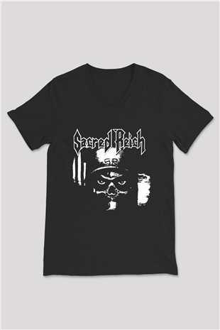 Sacred Reich Siyah Unisex V Yaka Tişört