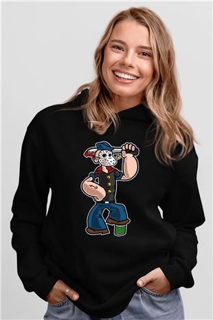 Sailor Mass Murderer Temel Reis Baskılı Siyah Unisex Hoodie