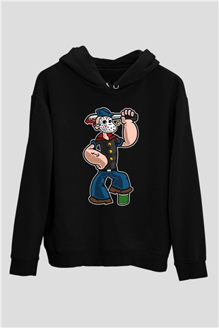 Sailor Mass Murderer Temel Reis Baskılı Siyah Unisex Hoodie
