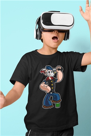 Sailor Mass Murderer Temel Reis Baskılı Siyah Çocuk Unisex Tişört