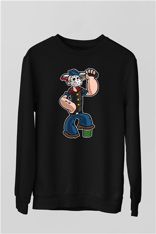 Sailor Mass Murderer Temel Reis Baskılı Siyah Unisex Sweatshirt