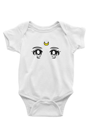 Sailor Moon Baskılı Beyaz Unisex Bebek Body - Zıbın