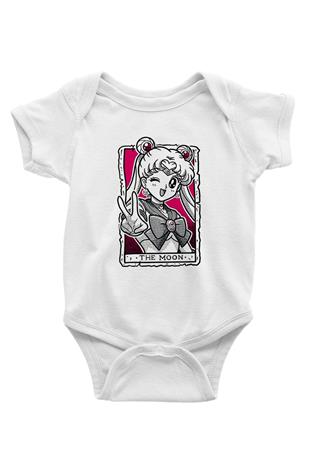 Sailor Moon Baskılı Beyaz Unisex Bebek Body - Zıbın