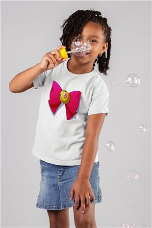 Sailor Moon Baskılı Beyaz Unisex Beyaz Çocuk Tişört - Tshirt