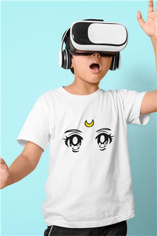 Sailor Moon Baskılı Beyaz Unisex Beyaz Çocuk Tişört - Tshirt
