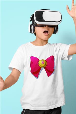 Sailor Moon Baskılı Beyaz Unisex Beyaz Çocuk Tişört - Tshirt